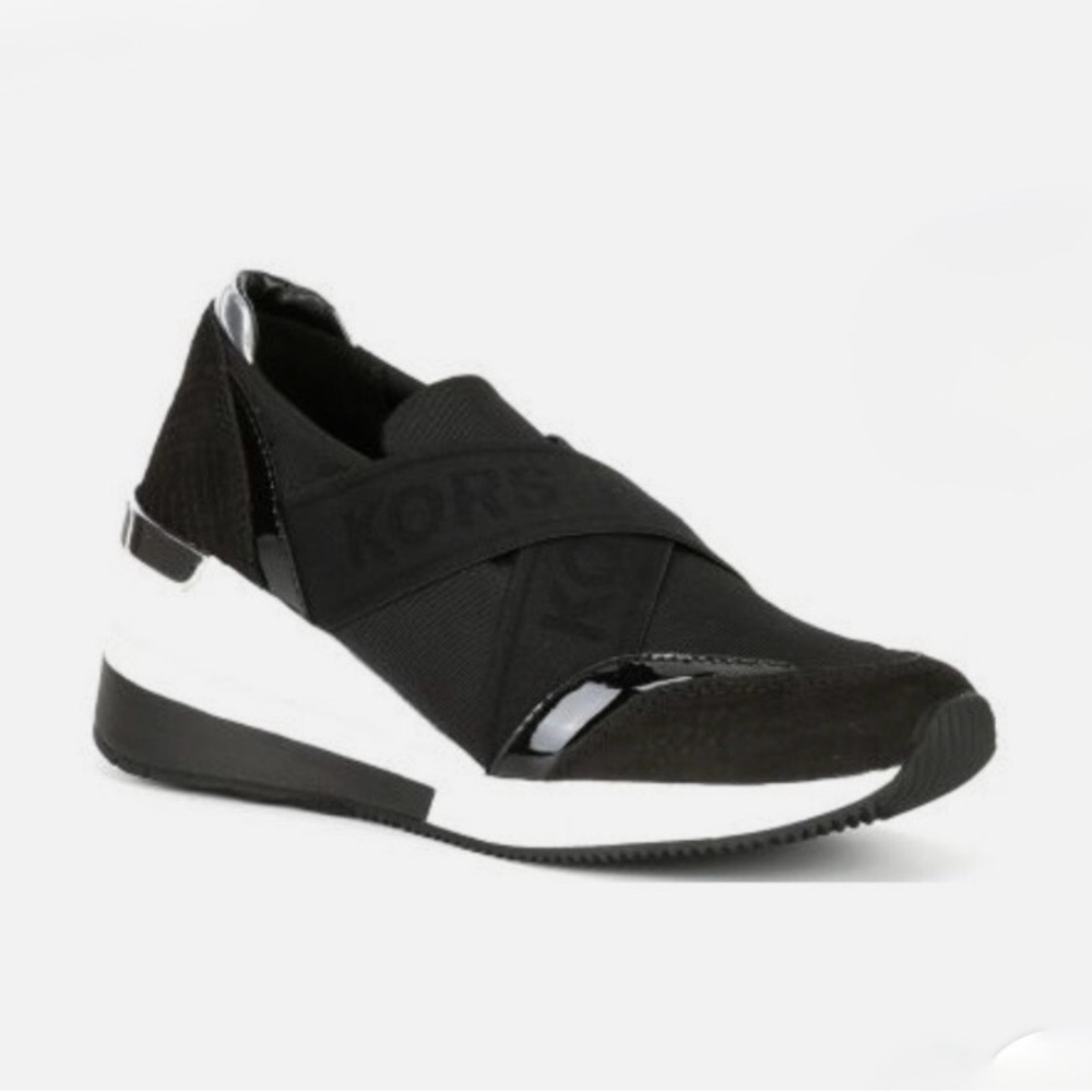 Michael Kors Black and White Slip-On Sneakers